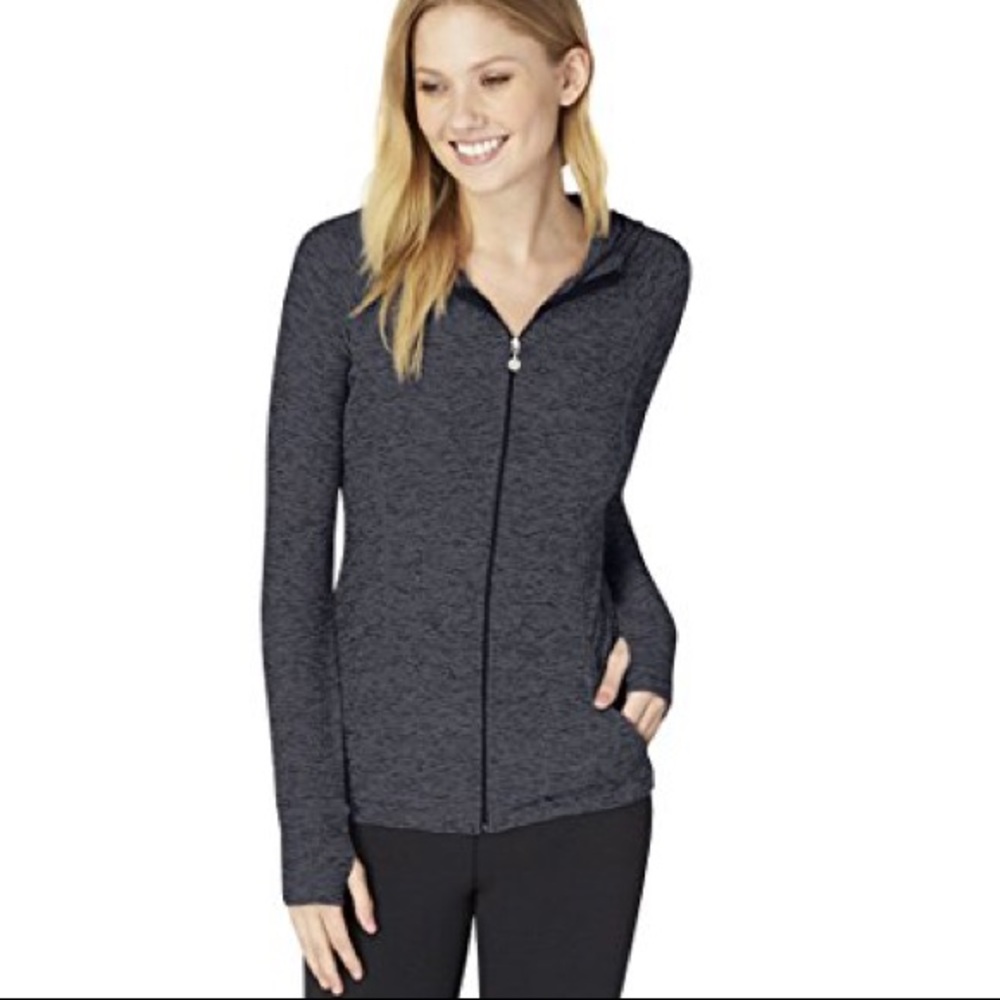 Beyond Yoga Dark Gray Zip-Up Hoodie